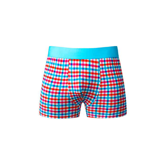 Male Power So Cumfy Gingham Boxer Brief Turquoise M