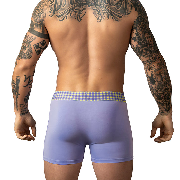 Male Power So Cumfy Gingham Boxer Brief Purple XL