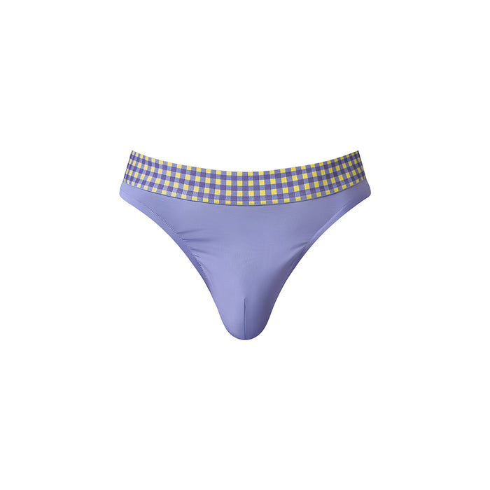 Male Power So Cumfy Gingham Thong Purple S/M