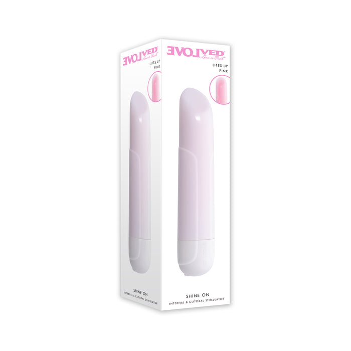 Evolved Shine On Glowing Pink Vibrating Bullet White/Pink