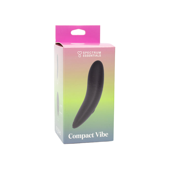 Spectrum Essentials Rechargeable Silicone Compact External Vibrator Black