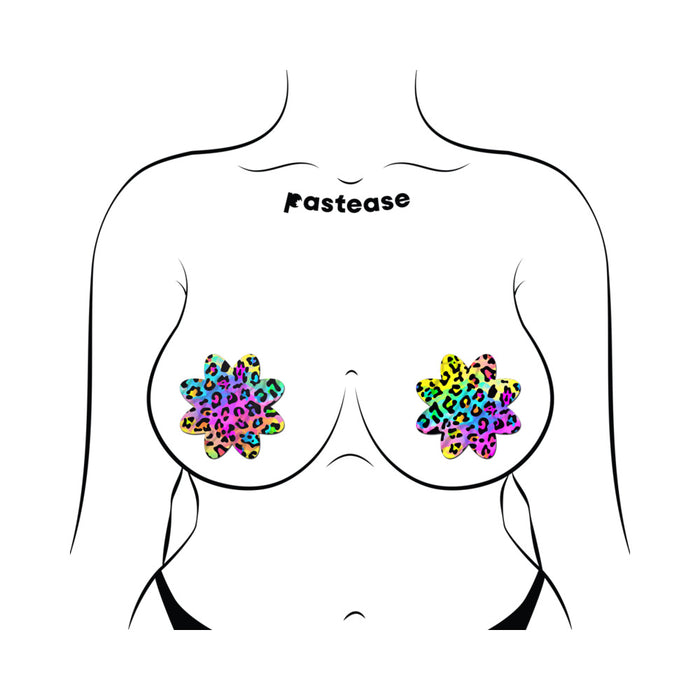 Pastease Rainbow Cheetah Leopard Print Petal Breast Pasties