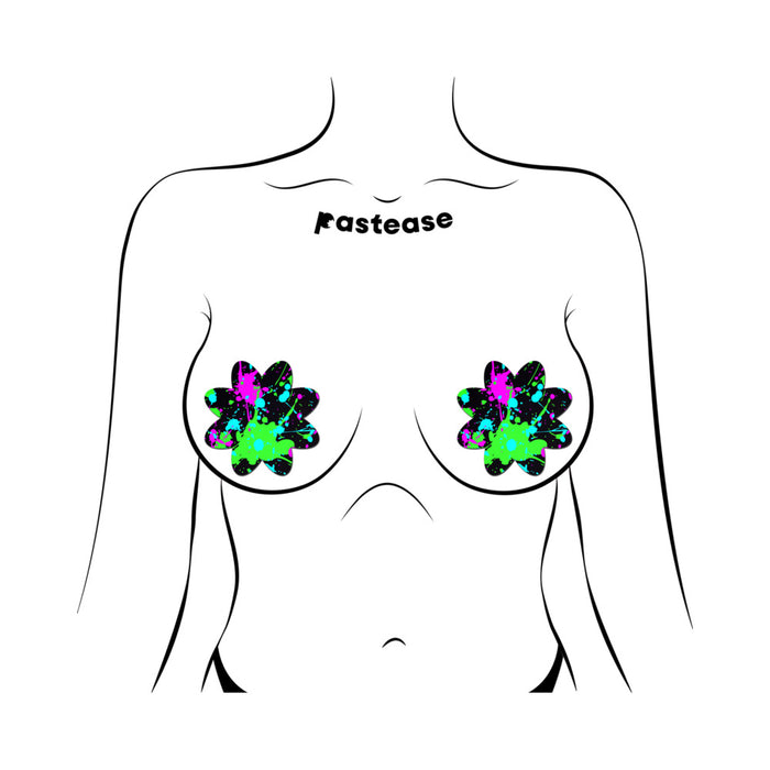 Pastease Vibrant Neon Paint Splatter Petal Breast Pasties