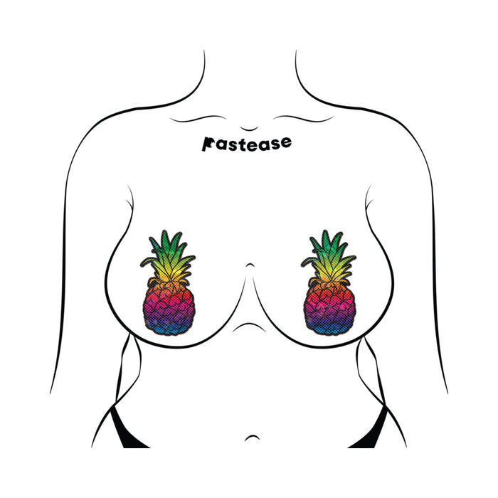 Pastease Rainbow Pineapple Sparkling Breast Pasties