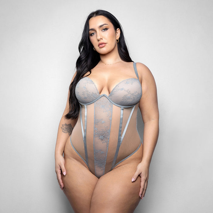 Fantasy Lingerie Elusive Mila Molded Cup Teddy with Zipper Back 3XL/4XL