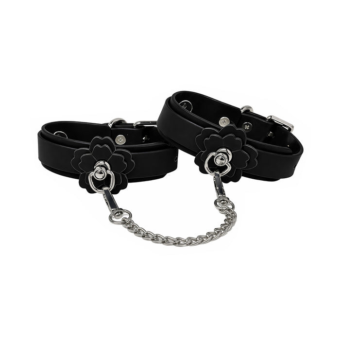 Heat Tease Flower Cuffs Black/Pink