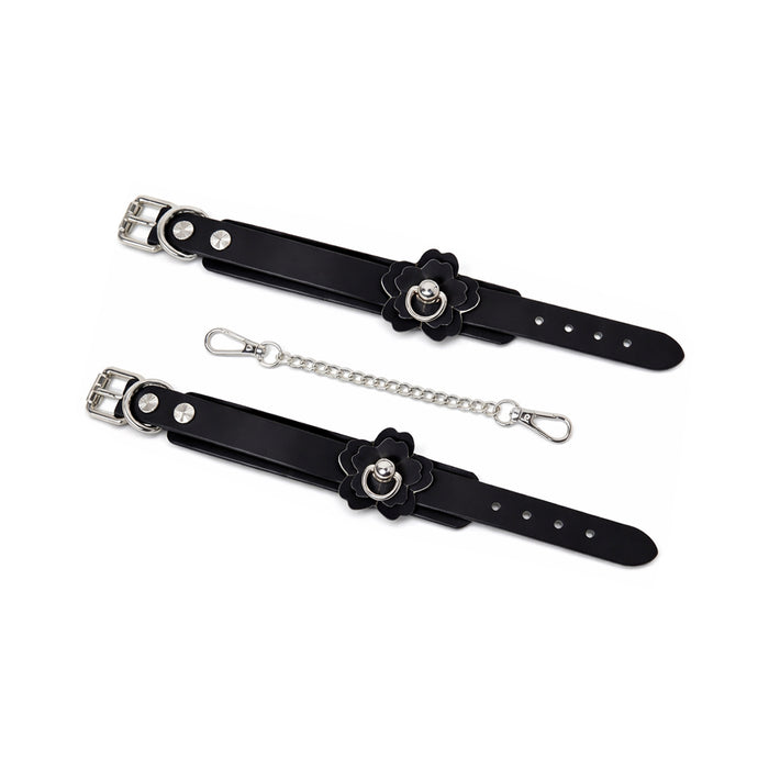Heat Tease Flower Cuffs Black/Pink