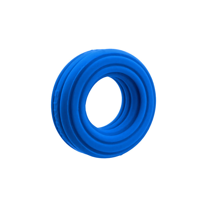 Hunkyjunk Roto Grooved Gripper-Ribbed Cockring Teal Fizz