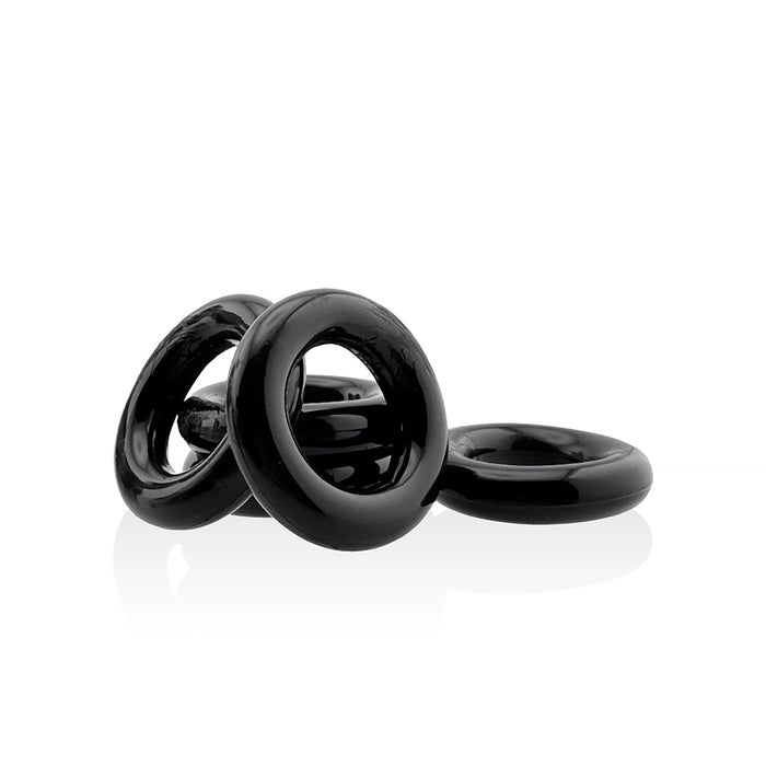 Hunkyjunk Jacker 5-Stack Five-Pack Tube Super-Strong Cockrings Black