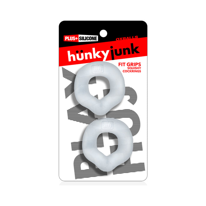 Hunkyjunk Fit Grips 2-Pack Ergo-Fit Cockrings Clear/Clear