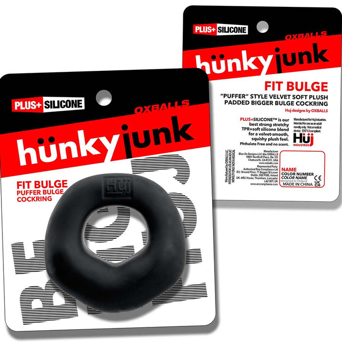 Hunkyjunk Fit Bulge Hung-Style Cockring Black Fog