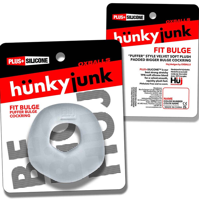 Hunkyjunk Fit Bulge Hung-Style Cockring Clear Steam