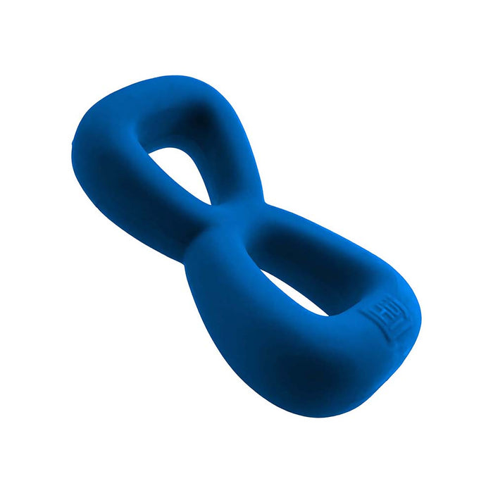 Hunkyjunk Boomerang Double-Ring Cockring & Nut-Tugger Teal Fizz