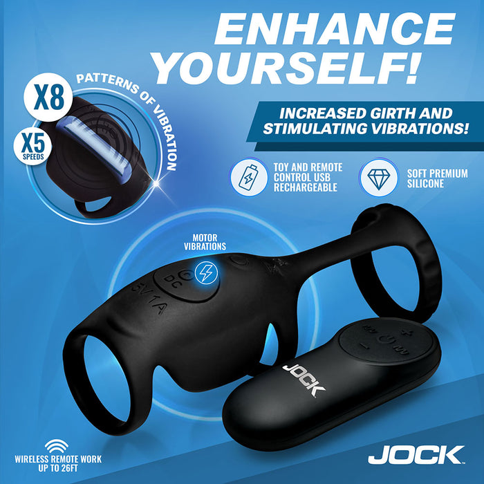 JOCK Enhancers Blitz Vibrating Penis Sleeve C-Ring with Remote