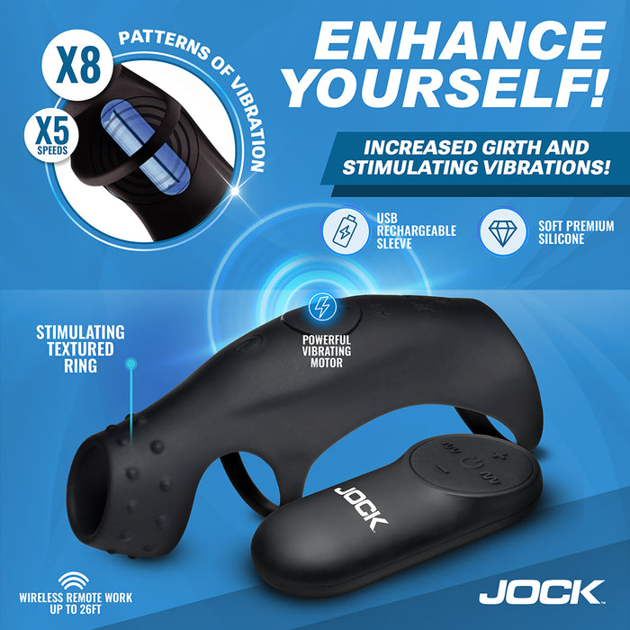 JOCK Enhancers Rush Vibrating Penis Sleeve C-Ring with Remote