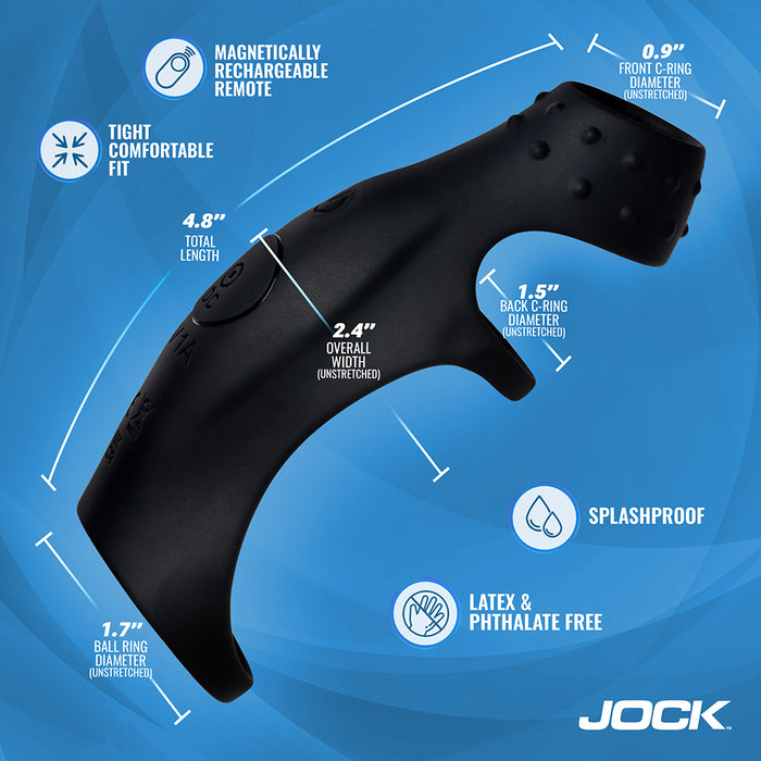 JOCK Enhancers Rush Vibrating Penis Sleeve C-Ring with Remote