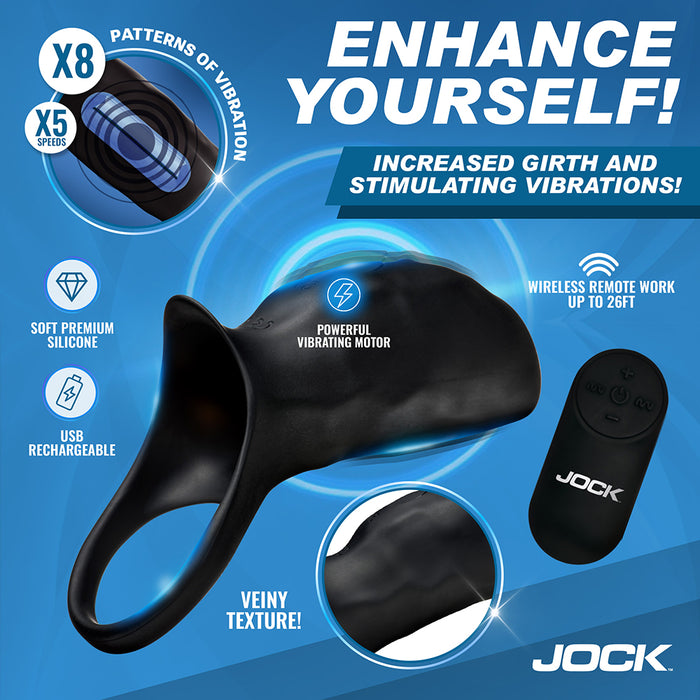 JOCK Enhancers Surge Vibrating Penis Sleeve C-Ring with Remote