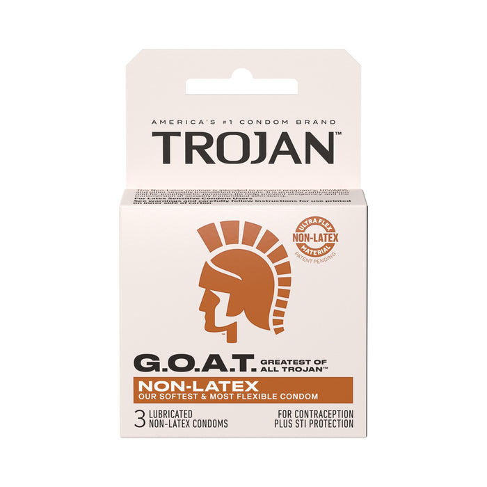 Trojan G.O.A.T Non-Latex Silicone Lubricated 3-Pack
