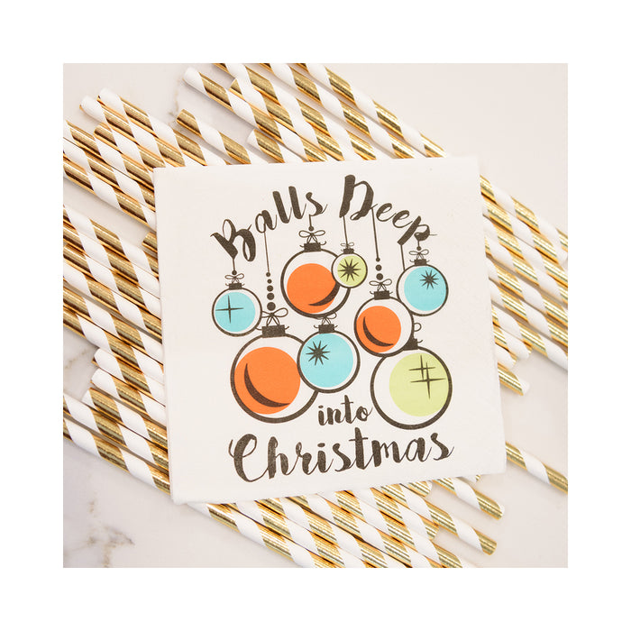 Twisted Wares Balls Deep Into Christmas Napkins 20-Pack