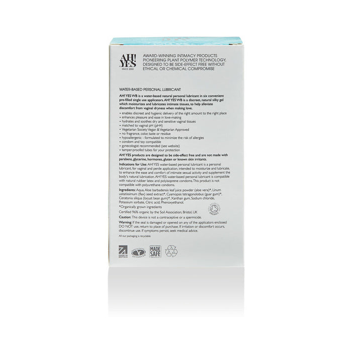 AH! YES WB Water-Based Personal Lubricant Applicators 6-Pack 0.17 oz.