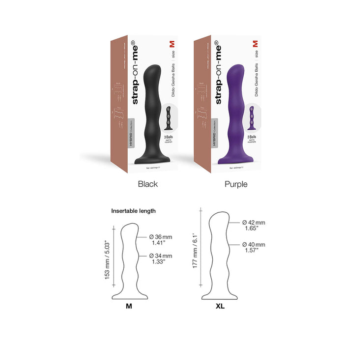 Strap-On-Me Geisha Ball Dildo XL Black