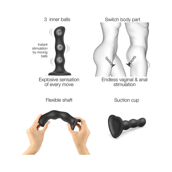 Strap-On-Me Geisha Ball Dildo XL Black