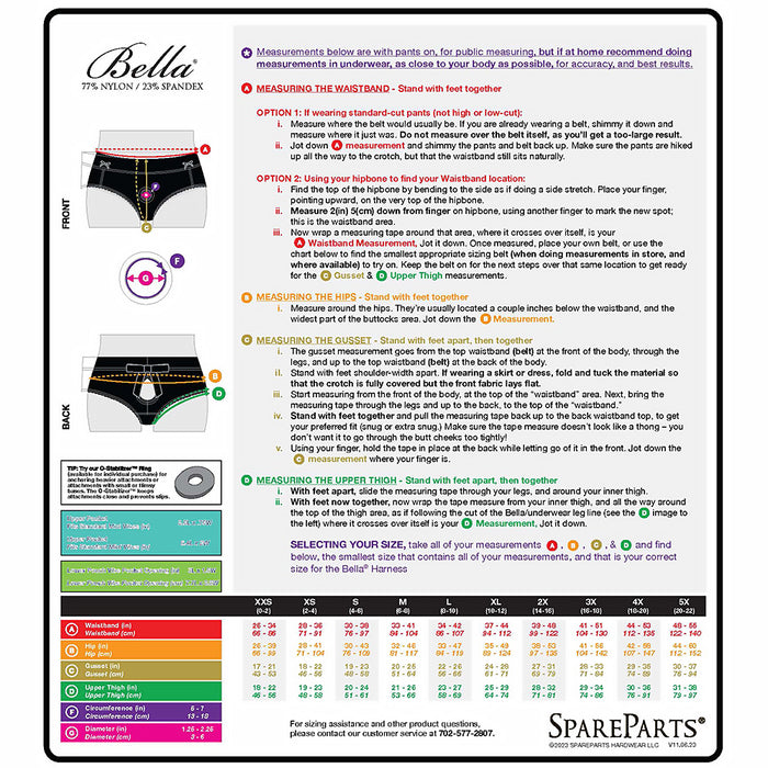 SpareParts Bella Cleavage Booty Short Harness Black Size 3XL