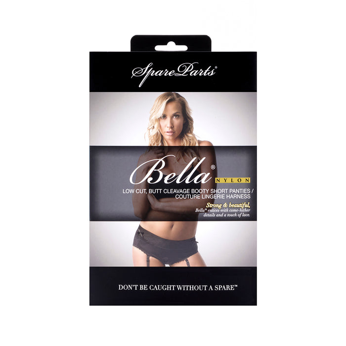 SpareParts Bella Cleavage Booty Short Harness Black Size 5XL