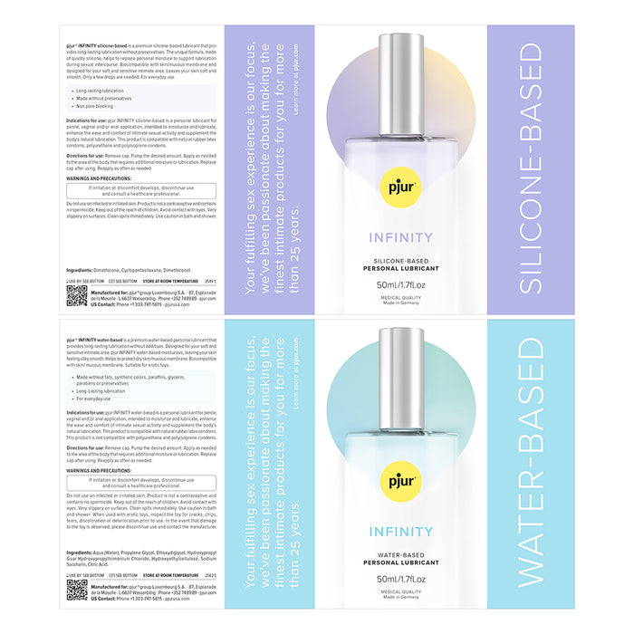 Pjur Infinity Personal Lubricant Sachets 2pc - Silicone & Water-Based Tester