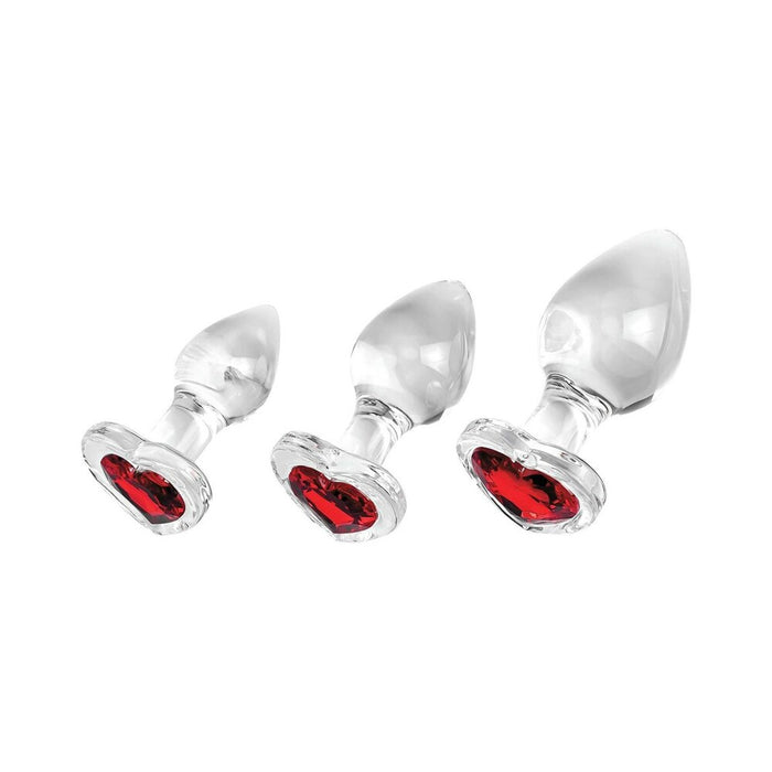 Adam & Eve Red Heart Gem Glass Anal Plug Tester
