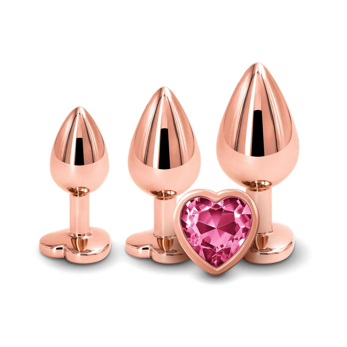 Adam & Eve Rose Gold Pink Heart Anal Train Set Tester