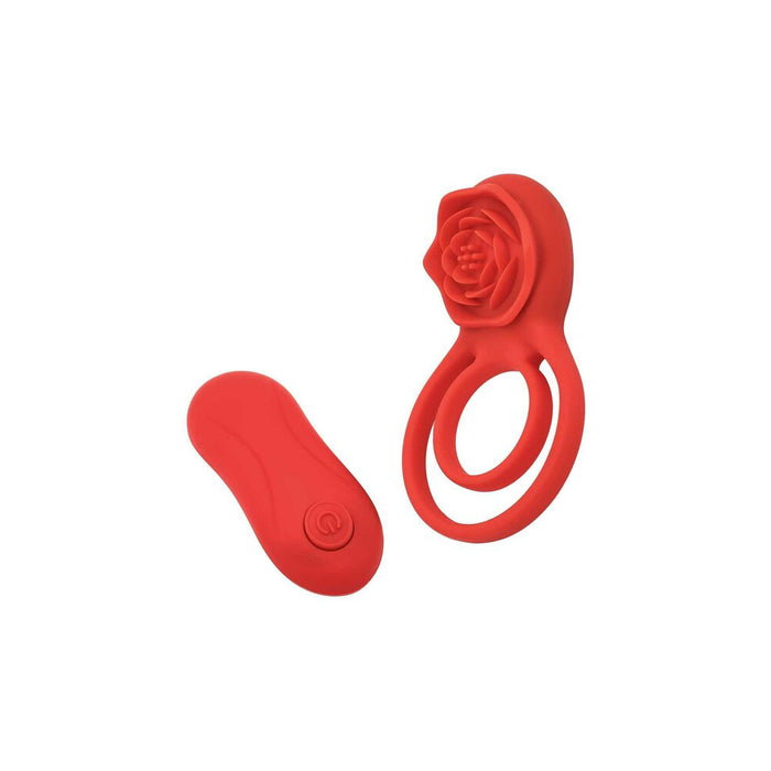 Adam & Eve Double Ring Vibrating Rose Cock Ring Tester