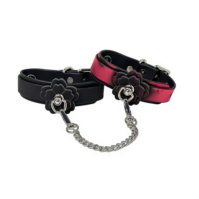 Heat Tease Flower Cuffs Black/Pink Tester