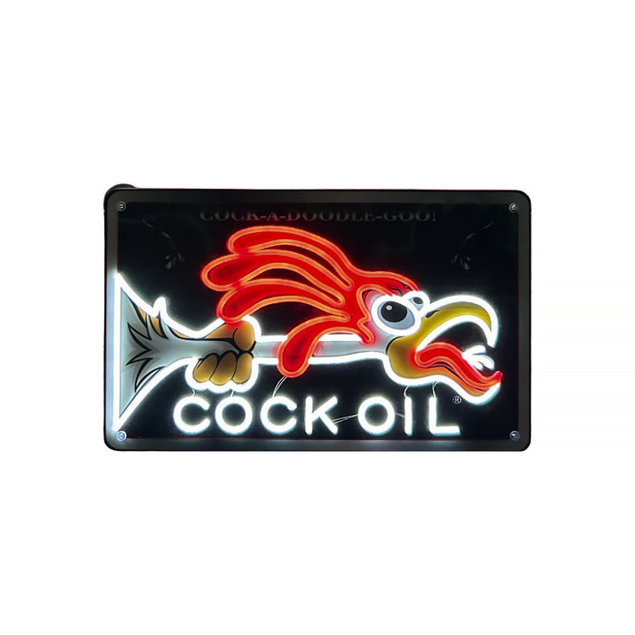 Cock Oil LED Sign with Suction Cups for Window Mount
