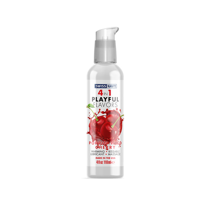 Swiss Navy 4 in 1 Playful Flavors Poppin Wild Cherry 4 oz. Tester