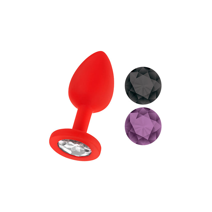 Luv Inc Jp31 Jeweled Small Plug with Interchangeable Gems Red Tester