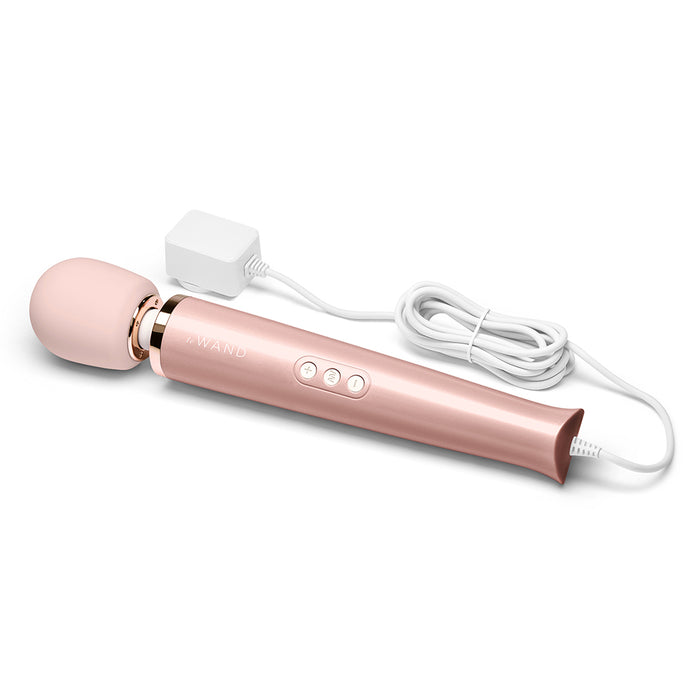 Le Wand Powerful Plug-In Vibrating Massager Rose Gold Tester