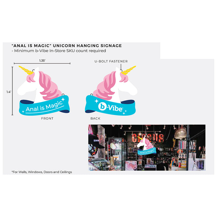 b-Vibe Anal Magic Unicorn Sign 1.5 x 1 in.