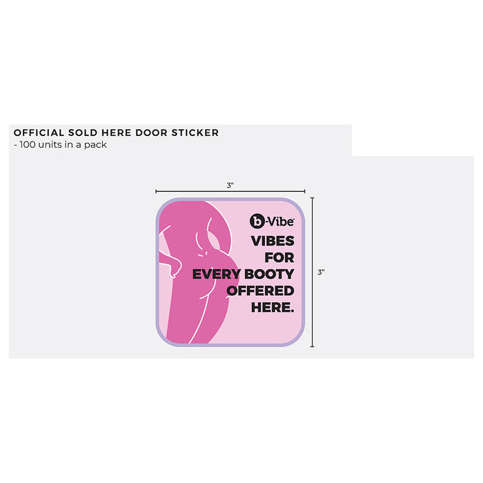 b-Vibe Sold Here Sticker 100pcs 3 in.