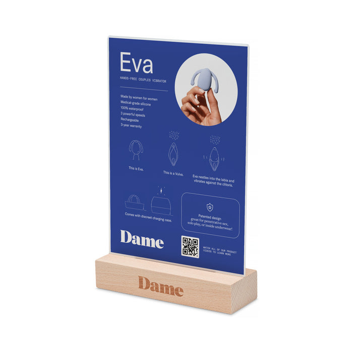 Dame A5 Acrylic Stand with Wood Base