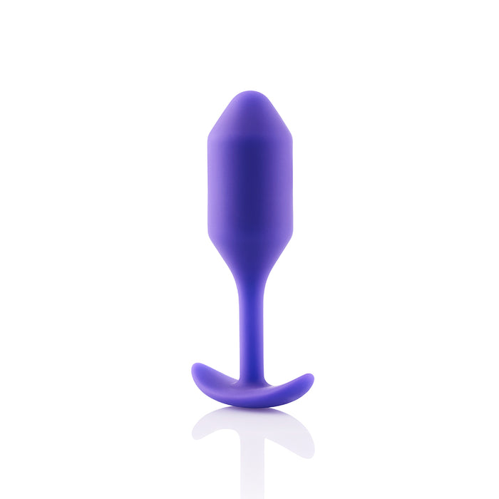 b-Vibe Snug Plug 2 Weighted Silicone Anal Plug Purple Tester