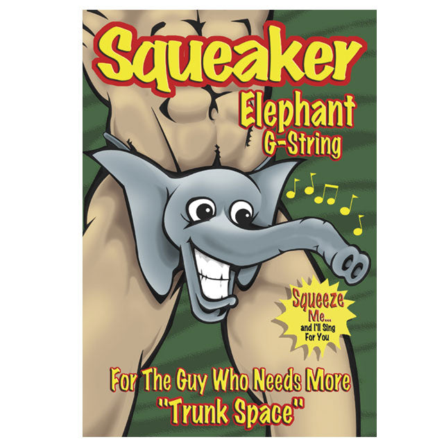 Male Power Squeak Elephant G-String Black