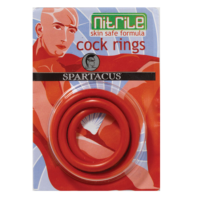 Nitrile Cock Ring Set (Red/3)