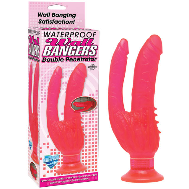 Pipedream Wall Bangers Double Penetrator Vibrator With Suction Cup Pink