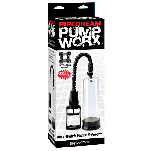 Pipedream Pump Worx Max-Width Penis Enlarger Pump Clear/Black