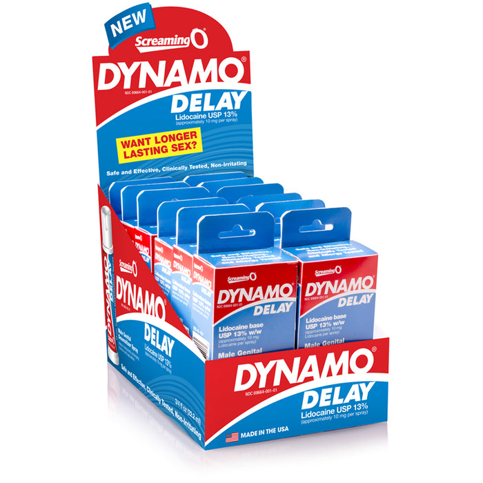 Screaming O Dynamo Delay Spray 0.75oz Counter Display of 12
