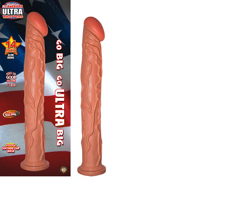 All American Ultra Whopper 14 Inch Slim Dong With Suction Cup (White)