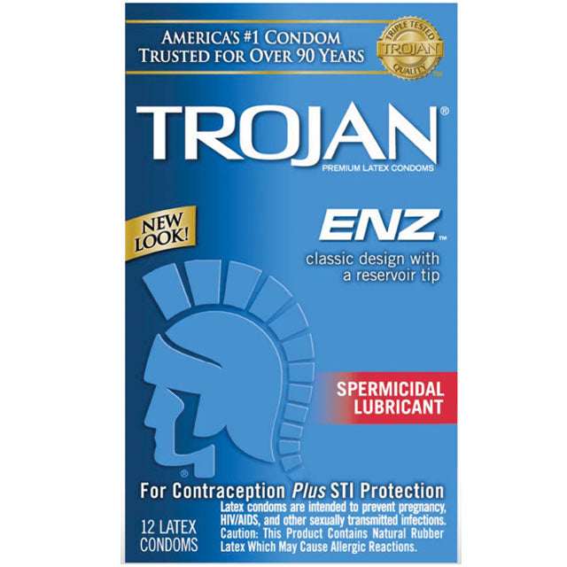 Trojan-Enz with Spermicidal Lubricant 12-Pack