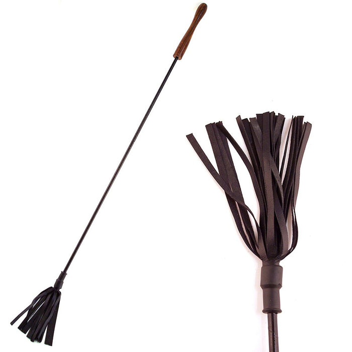 Rouge Riding Crop w/Rounded Wooden Handle Black