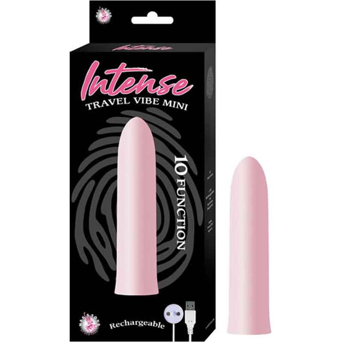 Intense Travel Vibe Mini 10 Function USB Rechargeable Waterproof Pink